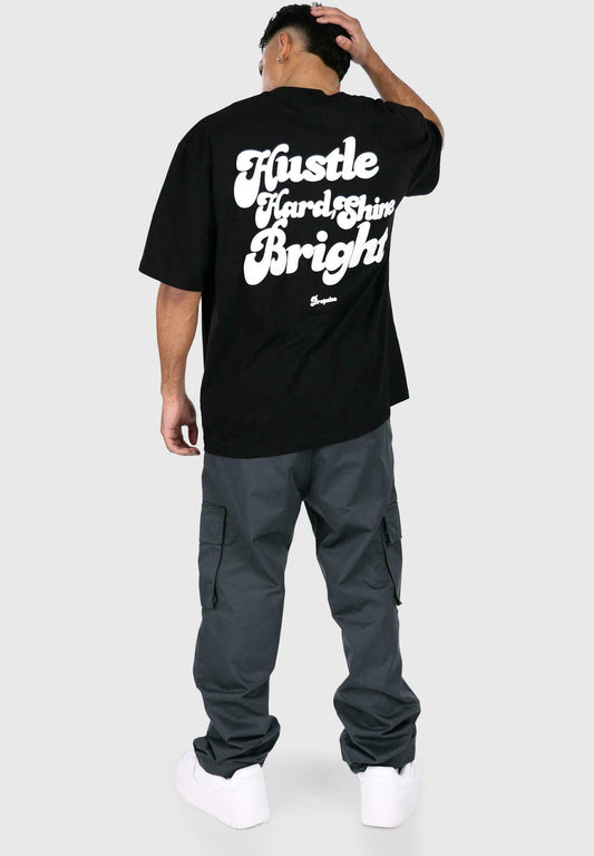 DRPSZE - Oversized Hustle Hard Black T-Shirt