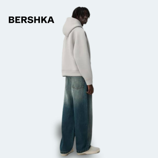 BRSHKA - Boxy Fit Tech Hoodie Cream