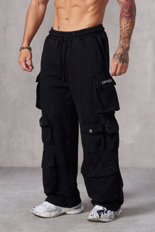 YOUNGLA - Hella Pocket Sweats Black 8 Pockets
