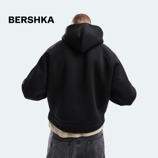 BRSHKA - Boxy Fit Tech Hoodie Black
