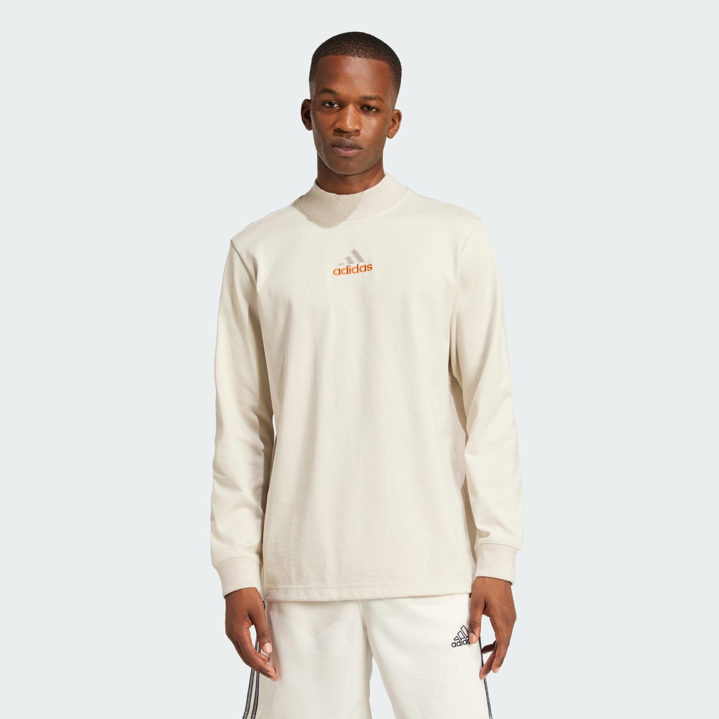 ADDS - Long Sleeve Cream Alumina Mock Neck Sweatshirt