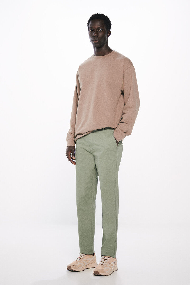 MLNO - Italian Slim Fit Light Green Trousers