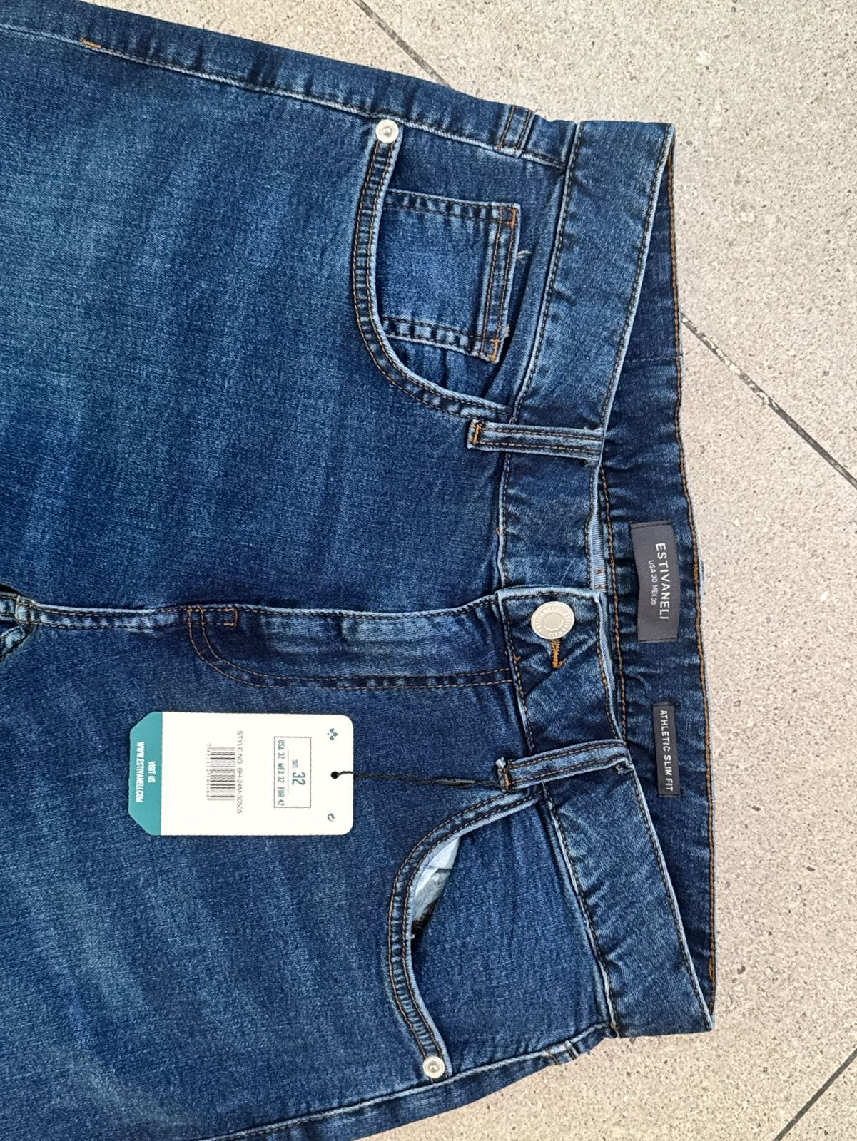 ESTVNLI - Athletic Slim Fit Dark Indigo Jeans