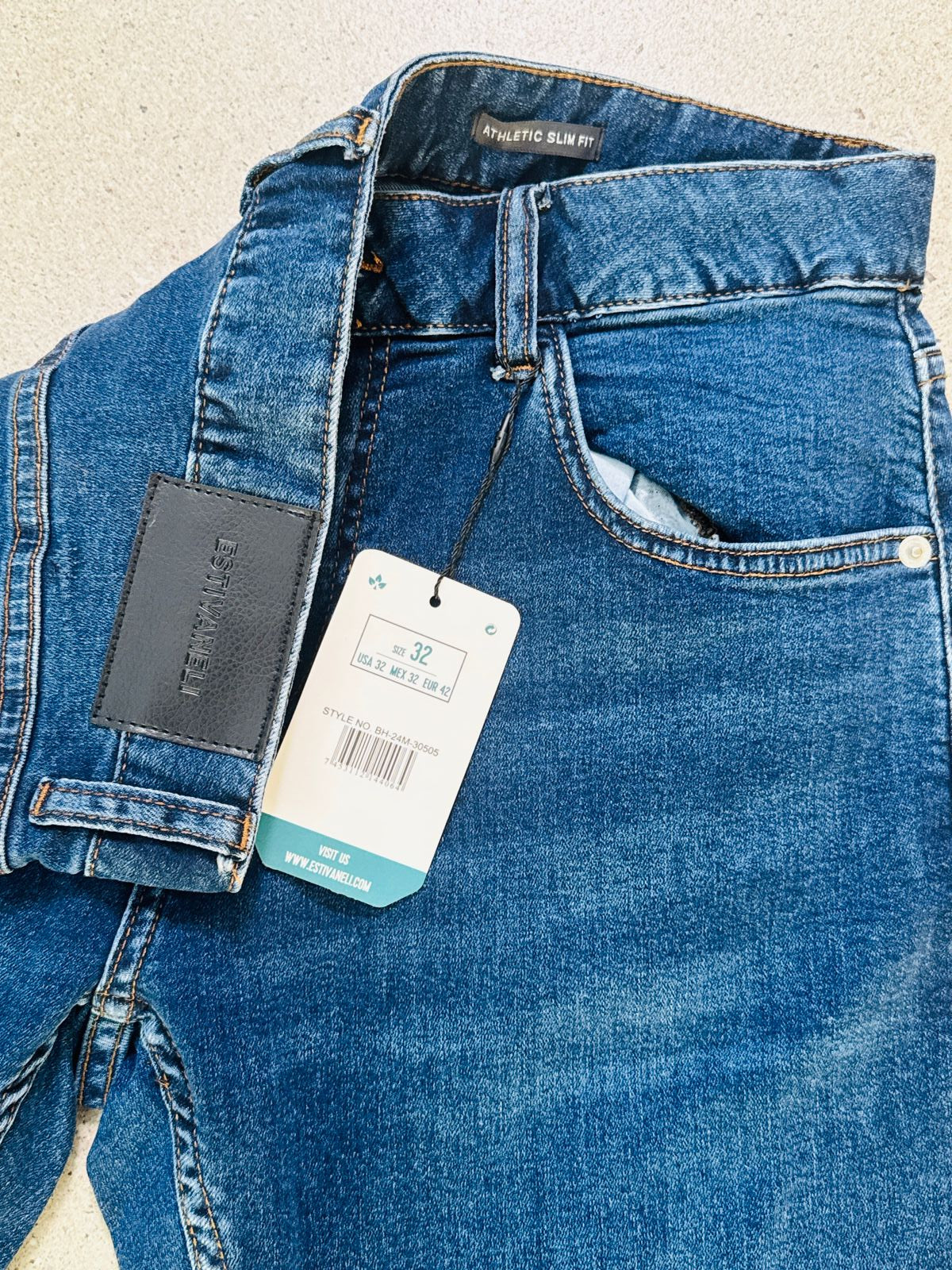 ESTVNLI - Athletic Slim Fit Dark Indigo Jeans