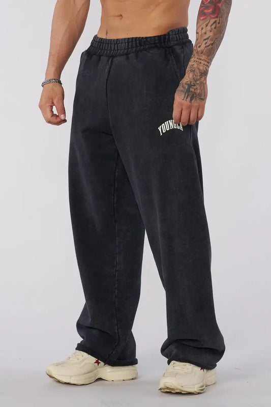 YOUNGLA - New Wave Baggy Sweats Black