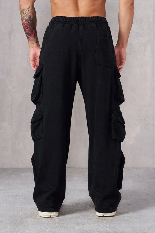 YOUNGLA - Hella Pocket Sweats Black 8 Pockets