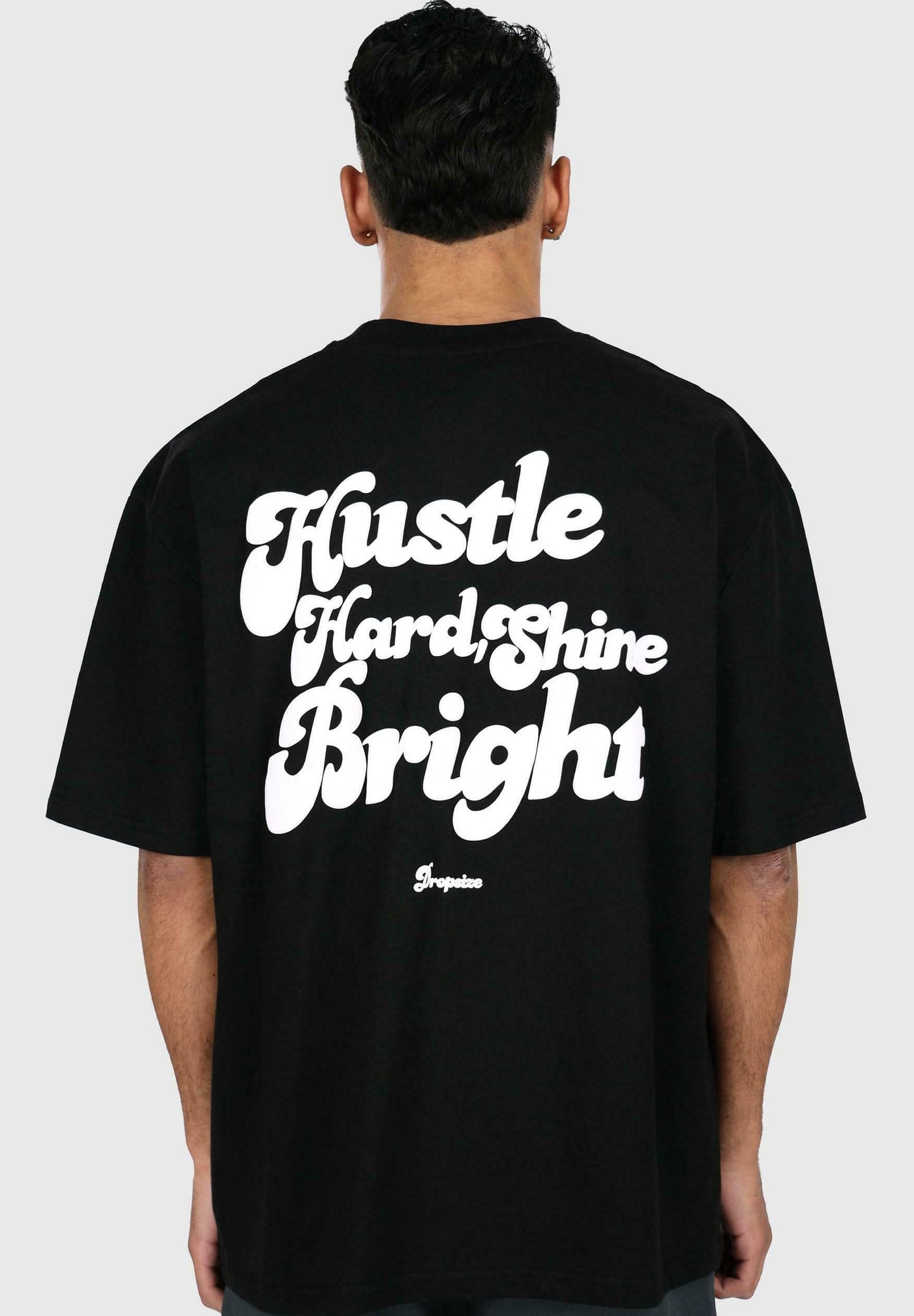DRPSZE - Oversized Hustle Hard Black T-Shirt