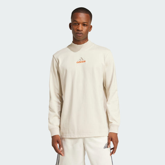 ADDS - Long Sleeve Cream Alumina Mock Neck Sweatshirt