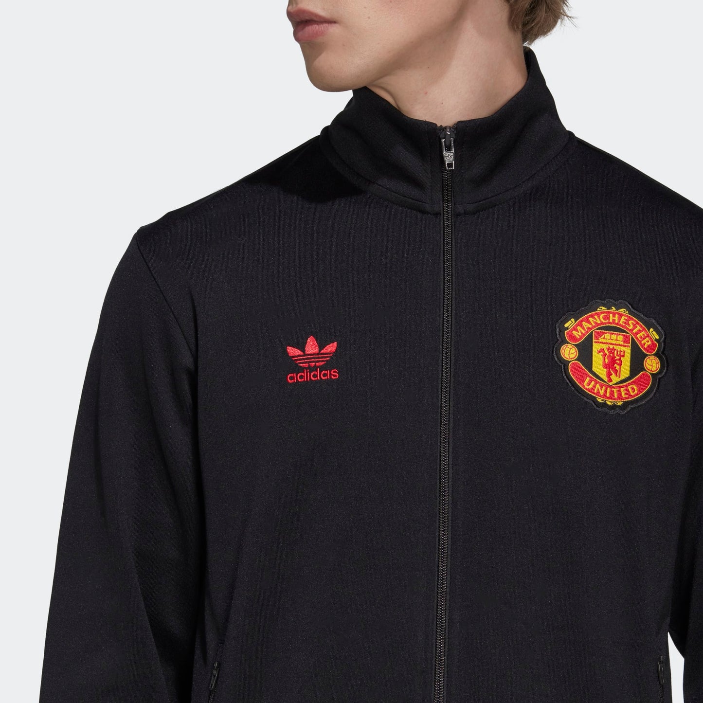ADDS - Manchester United Essentials Trefoil Track Jacket Black