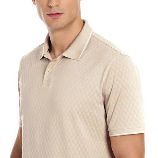 TB - Classic Textured Beige Polo Shirt