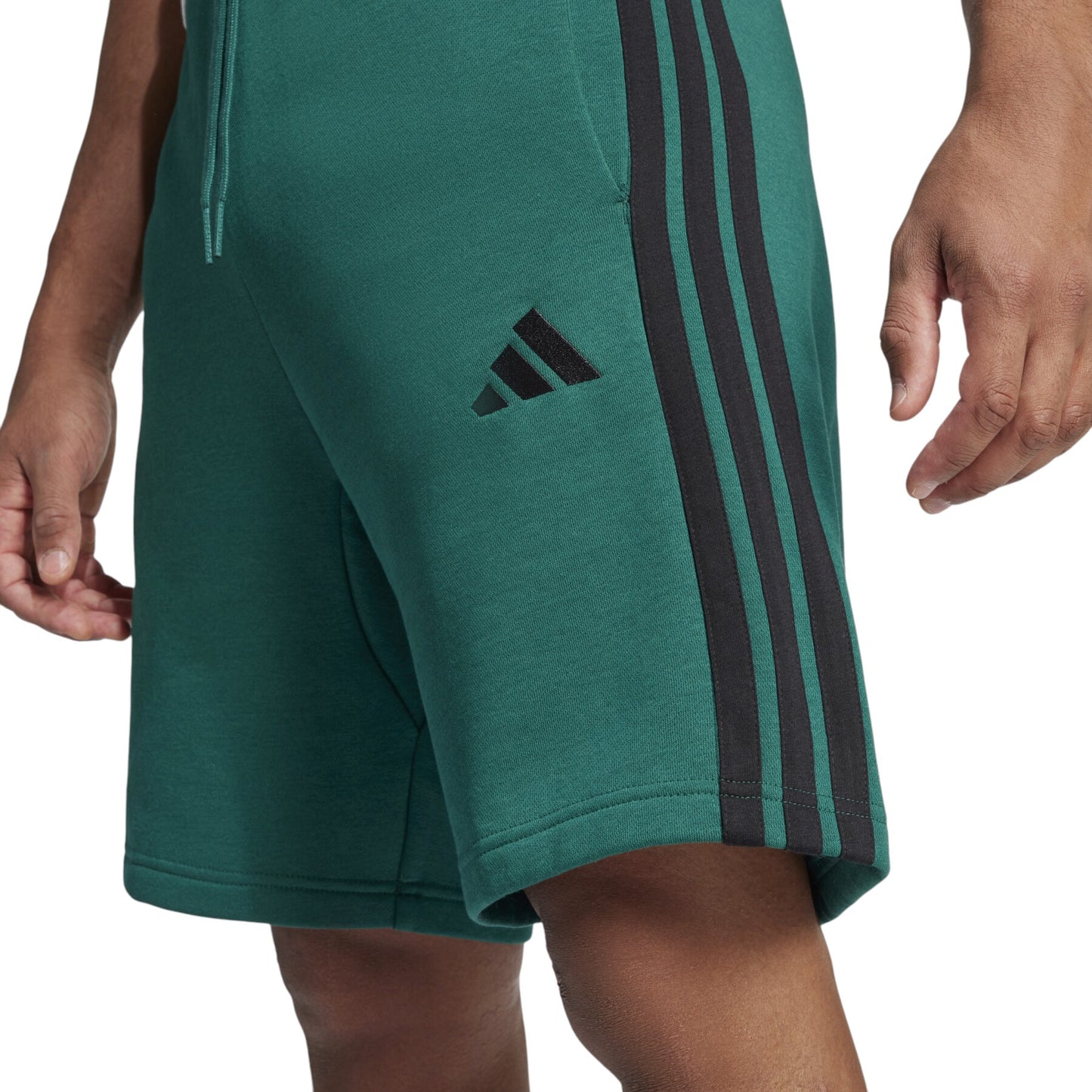 ADDS - Essential 3 Stripes Terry Dark Green Shorts