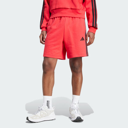 ADDS - Essential 3 Stripes French Terry Red Shorts