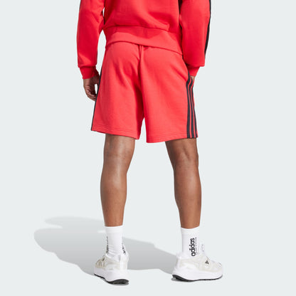 ADDS - Essential 3 Stripes French Terry Red Shorts