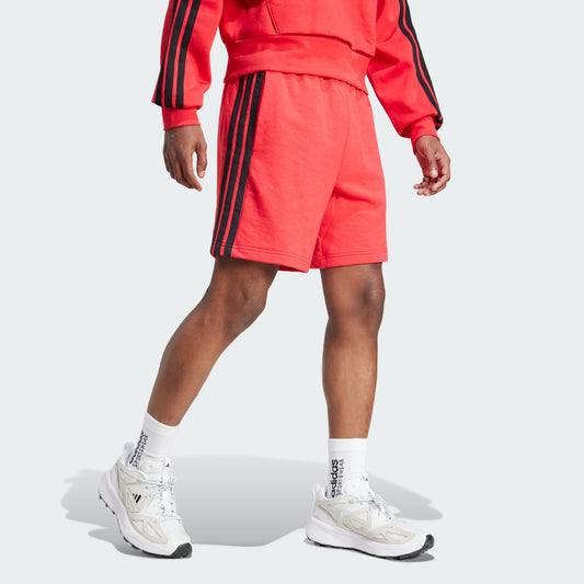 ADDS - Essential 3 Stripes French Terry Red Shorts