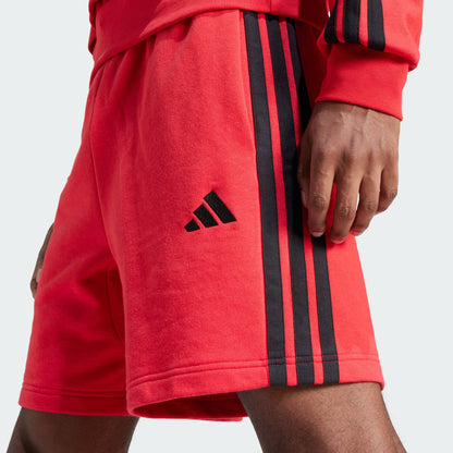 ADDS - Essential 3 Stripes French Terry Red Shorts