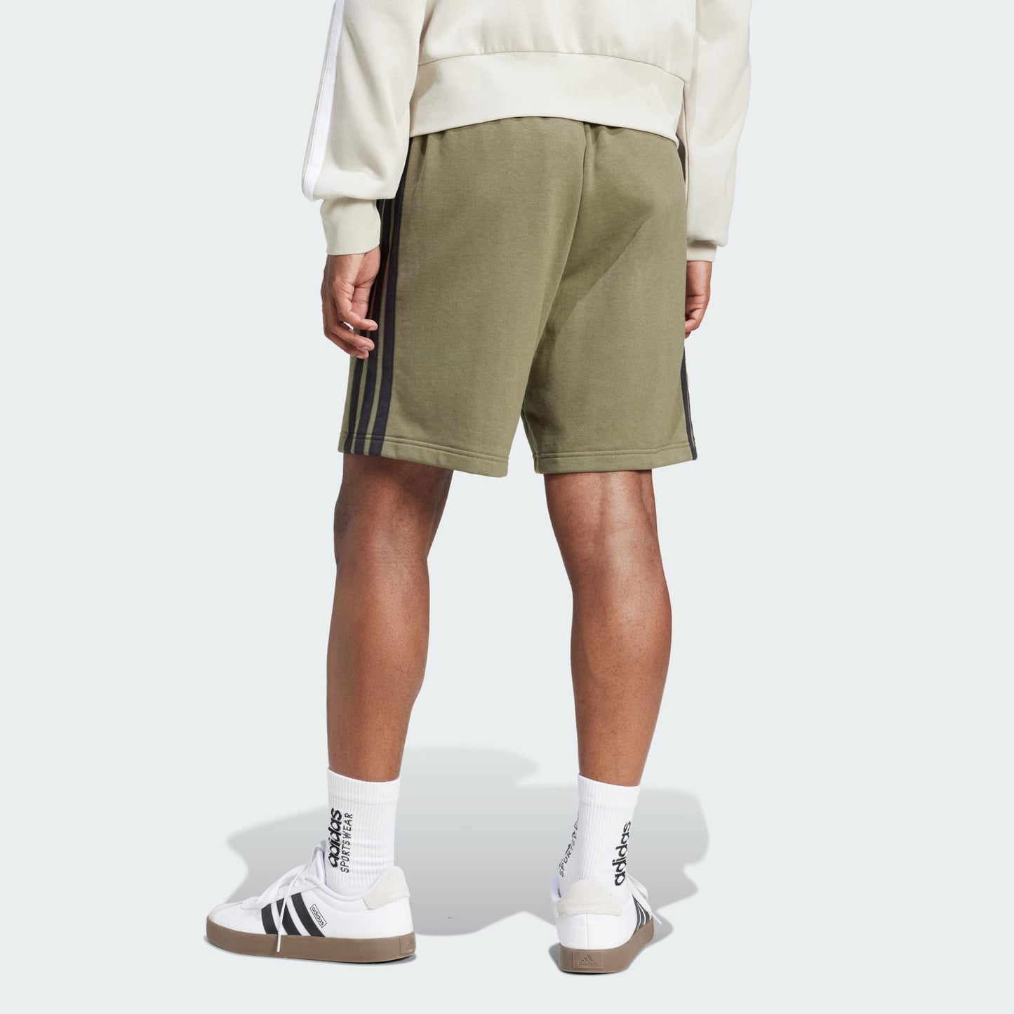 ADDS - Essential 3 Stripes French Terry Army Green Shorts