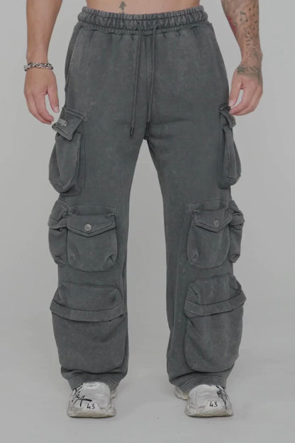 YOUNGLA - Hella Pocket Sweats Black 8 Pockets